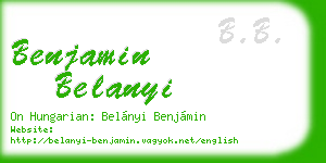 benjamin belanyi business card