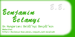 benjamin belanyi business card